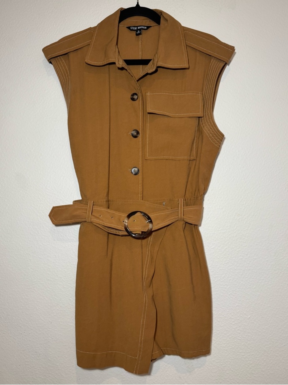 Steve Madden Camel Utility Skort Romper Size S